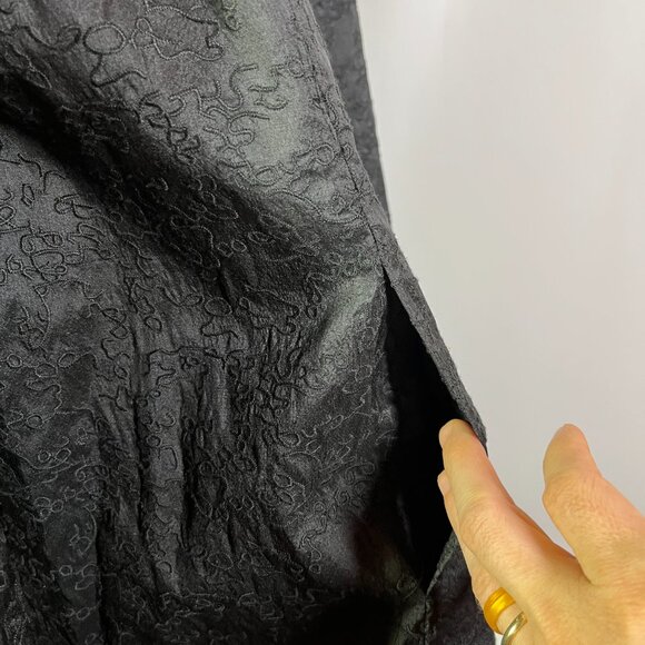 Eileen Fisher Woman Plus Size 3X Black Open-Front Jacket Silk Textured Design - Picture 9 of 12
